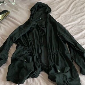 Sheer hooded cardigan